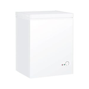 Compact Chest Freezer, 3.5 Cu.Ft. Deep Freezer with Adjustable Clear Bins, Manual Temperature Dial, White