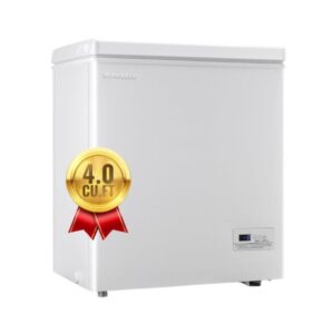 Deep Freezer with Electronic Control Freestanding Freezers with 2Removable Stainless Steel Basket Mini Freezer Top Open Door Compact Freezer Ideal for Office Basement Kitchen White