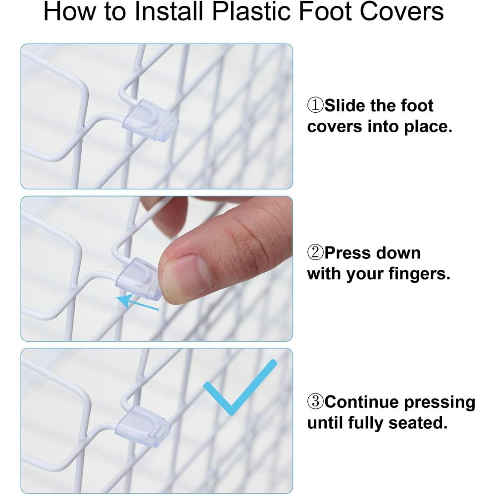 Freezer Organizer Bins - 6 Pack Adjustable Width for 5 to 7 Cu.Ft Chest Freezers, Stackable Wire Storage Baskets, Assembly Required, White - Image 5