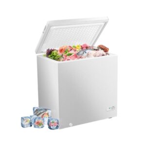 7.0 Cu.ft Chest Freezer 6.8℉to -4℉with Removable Basket Free Standing Top open Door Compact Freezer with Adjustable 7 Temperature Defrost Water Drain/Power Saving UL Certified White