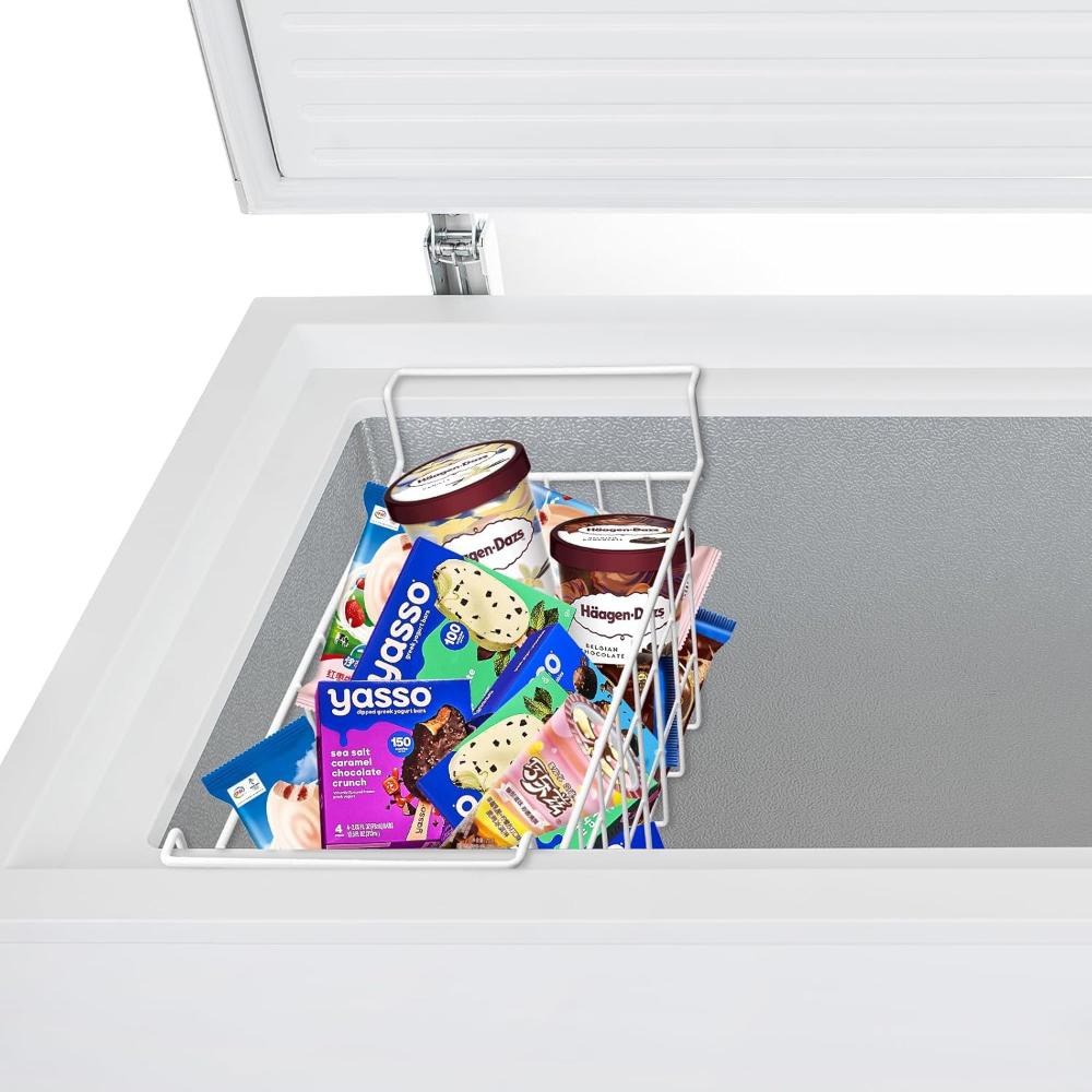 Chest Freezer Baskets 17.5 Inch, Chest Freezer Organizer Bins Metal Wire Storage Baskets with Hanging Handles for Deep Freezer, Set of 2 - Image 3